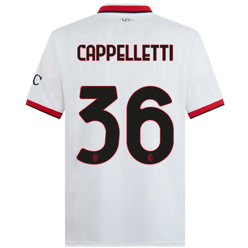 Danxen Dames Mattia Cappelletti #36 Wit Zwart Rood Uitshirt Uittenue 2024/25 T-Shirt