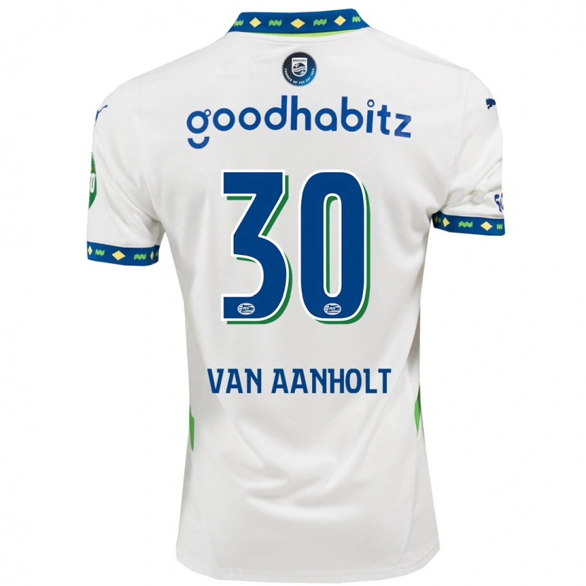 Danxen Dames Patrick Van Aanholt #30 Wit Donkerblauw Thuisshirt Derde Tenue 2024/25 T-Shirt