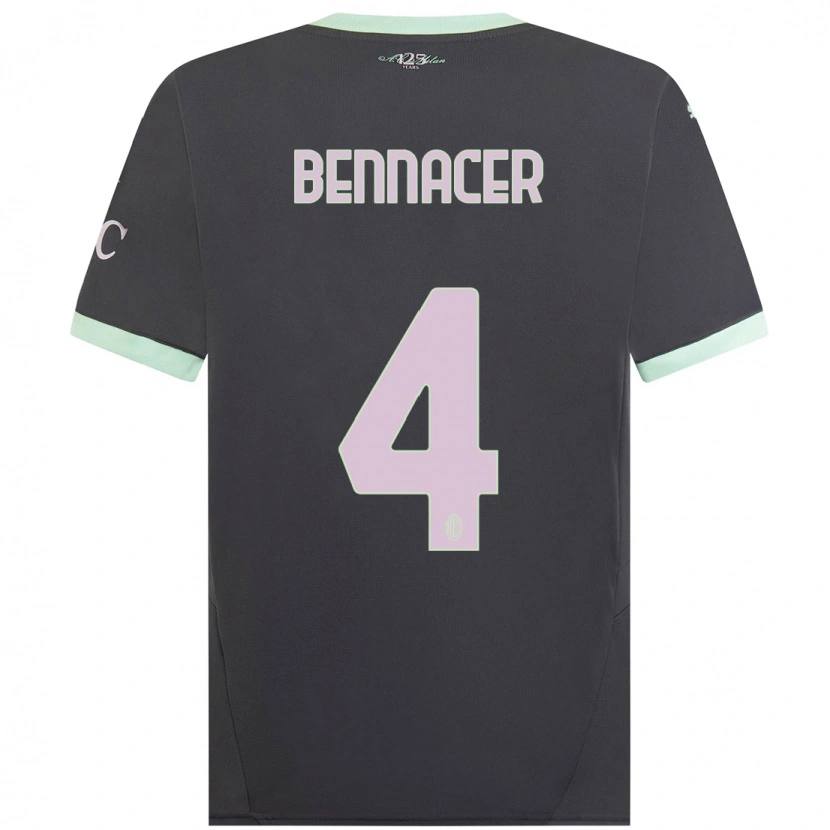 Danxen Dames Ismaël Bennacer #4 Grijs Thuisshirt Derde Tenue 2024/25 T-Shirt