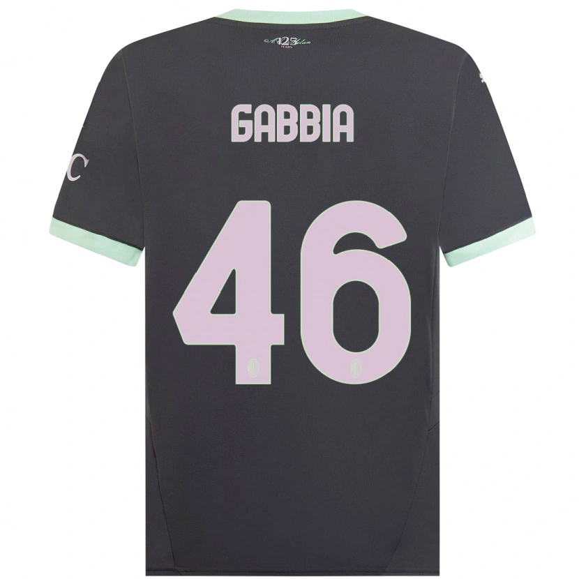 Danxen Dames Matteo Gabbia #46 Grijs Thuisshirt Derde Tenue 2024/25 T-Shirt