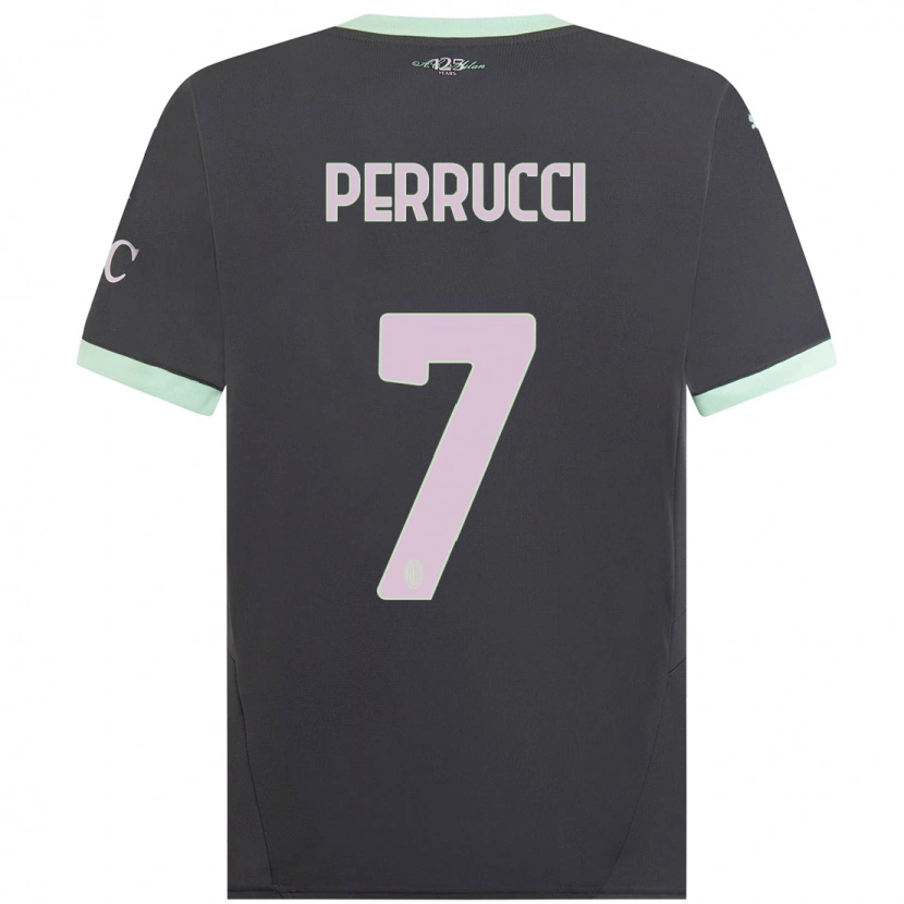 Danxen Dames Vincenzo Perrucci #7 Grijs Thuisshirt Derde Tenue 2024/25 T-Shirt