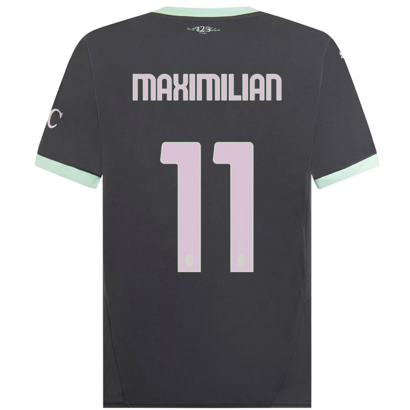 Danxen Dames Maximilian Ibrahimović #11 Grijs Thuisshirt Derde Tenue 2024/25 T-Shirt