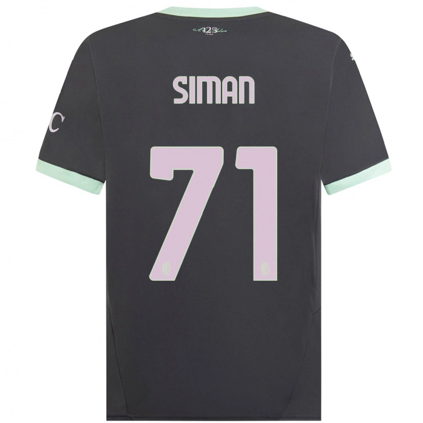 Danxen Dames Alexandru Șiman #71 Grijs Thuisshirt Derde Tenue 2024/25 T-Shirt