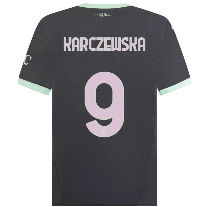 Danxen Dames Nikola Karczewska #9 Grijs Thuisshirt Derde Tenue 2024/25 T-Shirt