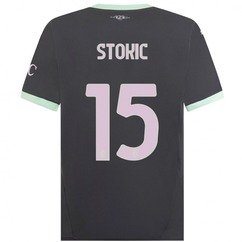 Danxen Dames Sara Stokić #15 Grijs Thuisshirt Derde Tenue 2024/25 T-Shirt