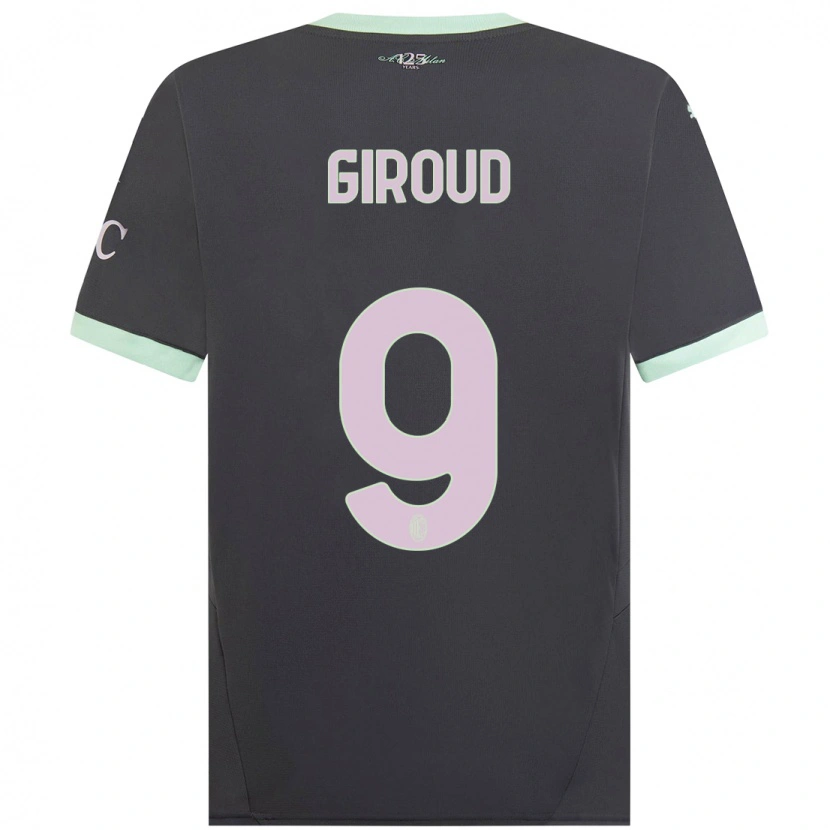 Danxen Dames Olivier Giroud #9 Grijs Thuisshirt Derde Tenue 2024/25 T-Shirt