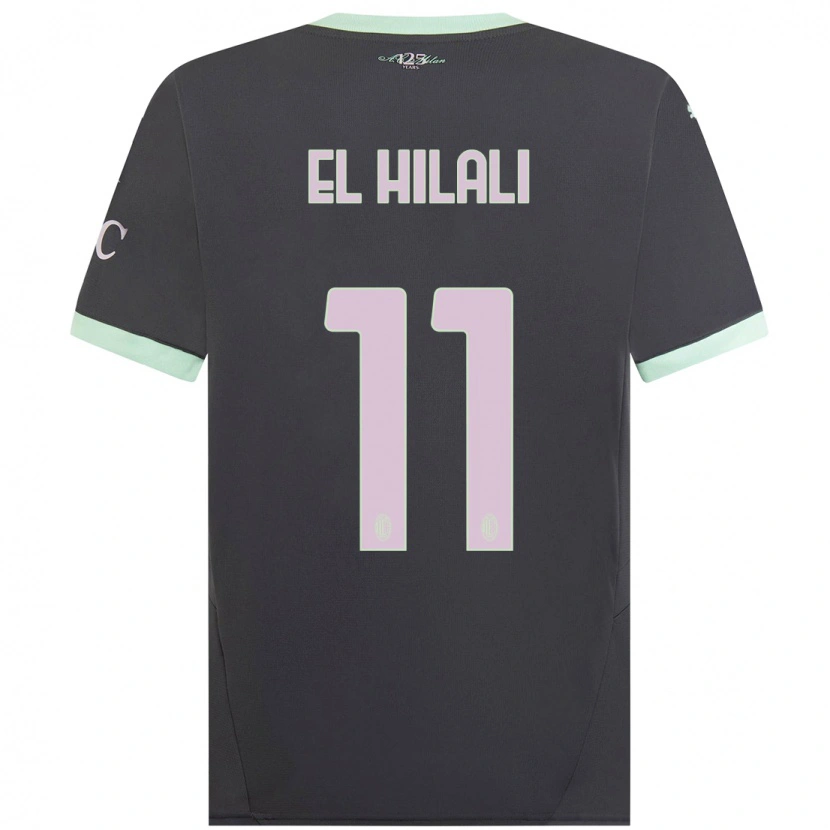 Danxen Dames Youns El Hilali #11 Grijs Thuisshirt Derde Tenue 2024/25 T-Shirt