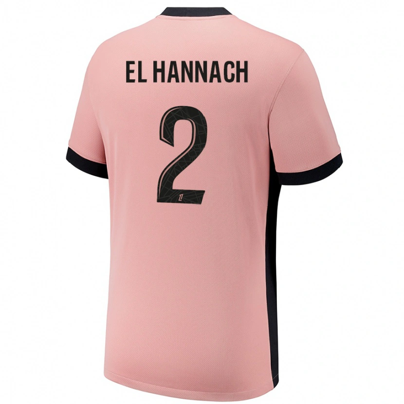 Danxen Dames Naoufel El Hannach #2 Roestroze Thuisshirt Derde Tenue 2024/25 T-Shirt