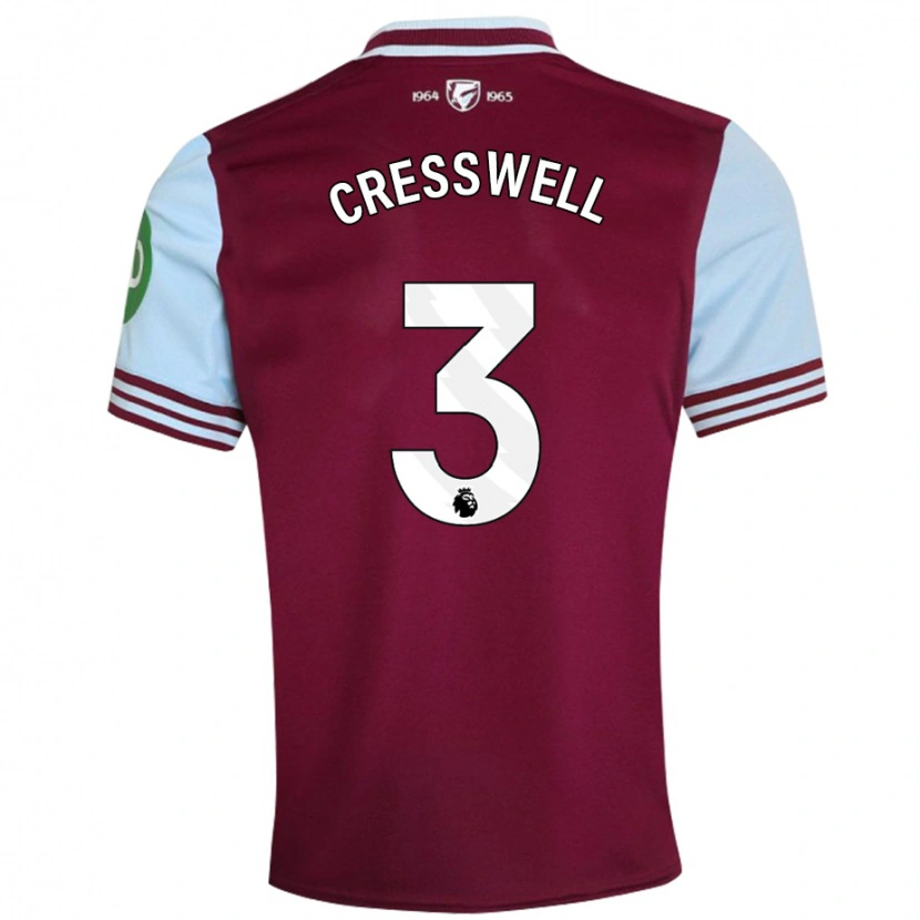 Danxen Kinderen Aaron Cresswell #3 Donkerrood Thuisshirt Thuistenue 2024/25 T-Shirt