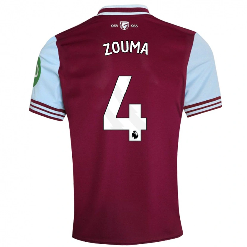 Danxen Kinderen Kurt Zouma #4 Donkerrood Thuisshirt Thuistenue 2024/25 T-Shirt