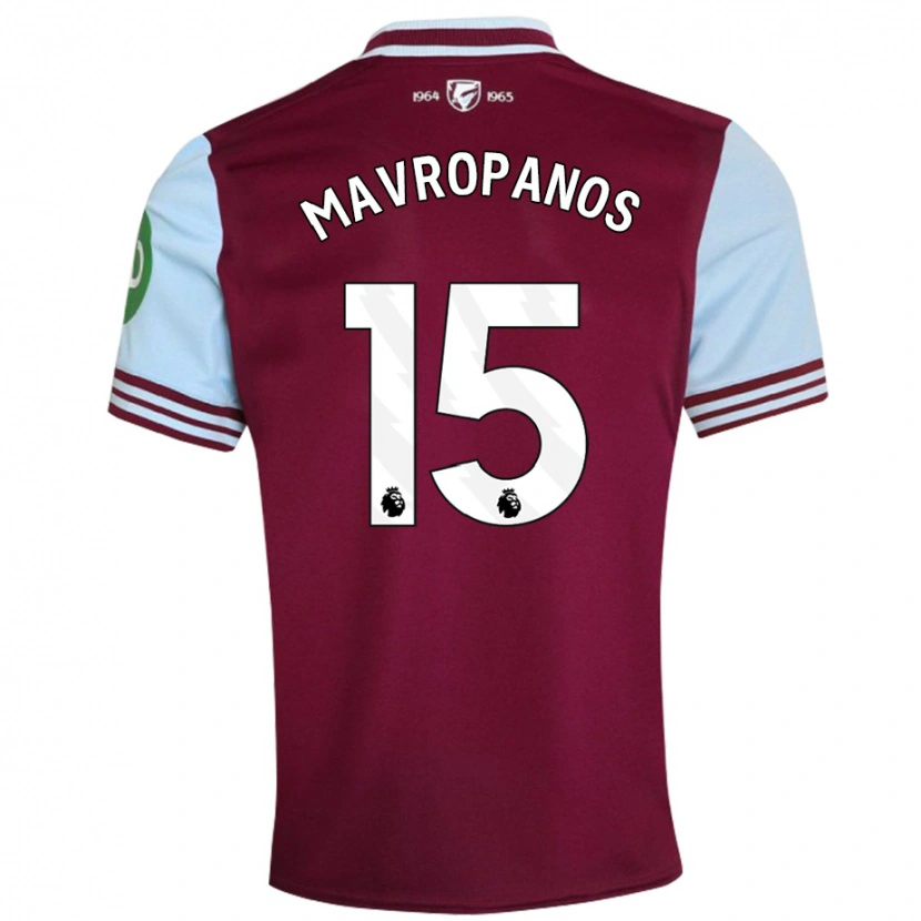 Danxen Kinderen Konstantinos Mavropanos #15 Donkerrood Thuisshirt Thuistenue 2024/25 T-Shirt