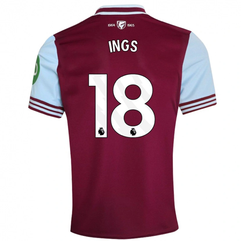 Danxen Kinderen Danny Ings #18 Donkerrood Thuisshirt Thuistenue 2024/25 T-Shirt