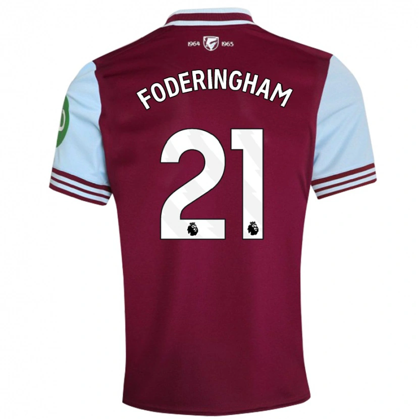 Danxen Kinderen Wes Foderingham #21 Donkerrood Thuisshirt Thuistenue 2024/25 T-Shirt