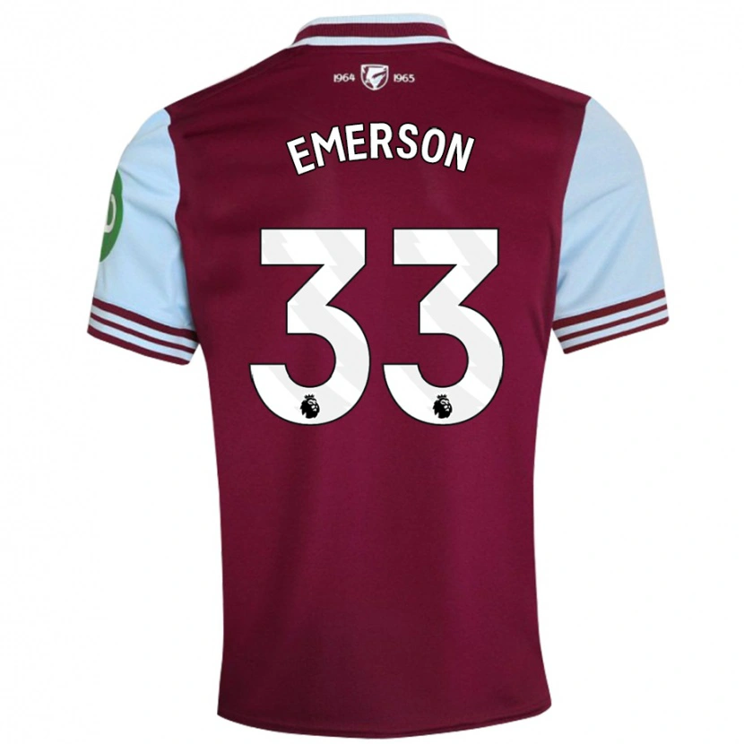 Danxen Kinderen Emerson #33 Donkerrood Thuisshirt Thuistenue 2024/25 T-Shirt