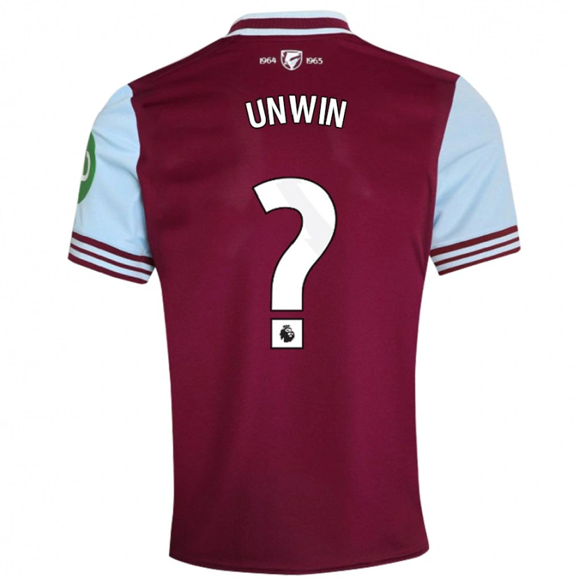 Danxen Kinderen Jonathan Unwin #0 Donkerrood Thuisshirt Thuistenue 2024/25 T-Shirt