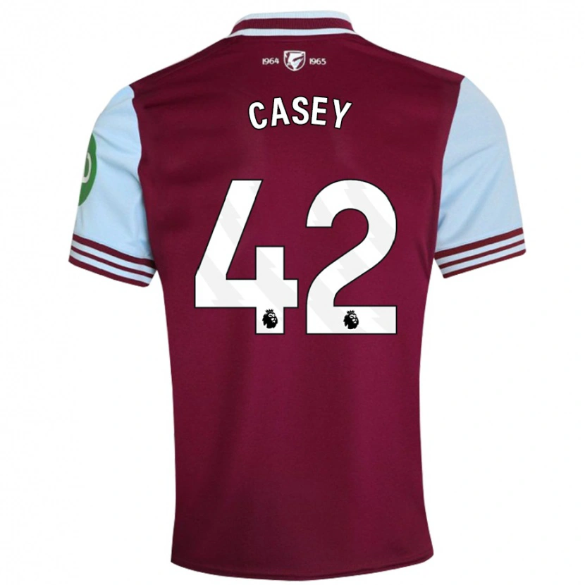 Danxen Kinderen Kaelan Casey #42 Donkerrood Thuisshirt Thuistenue 2024/25 T-Shirt