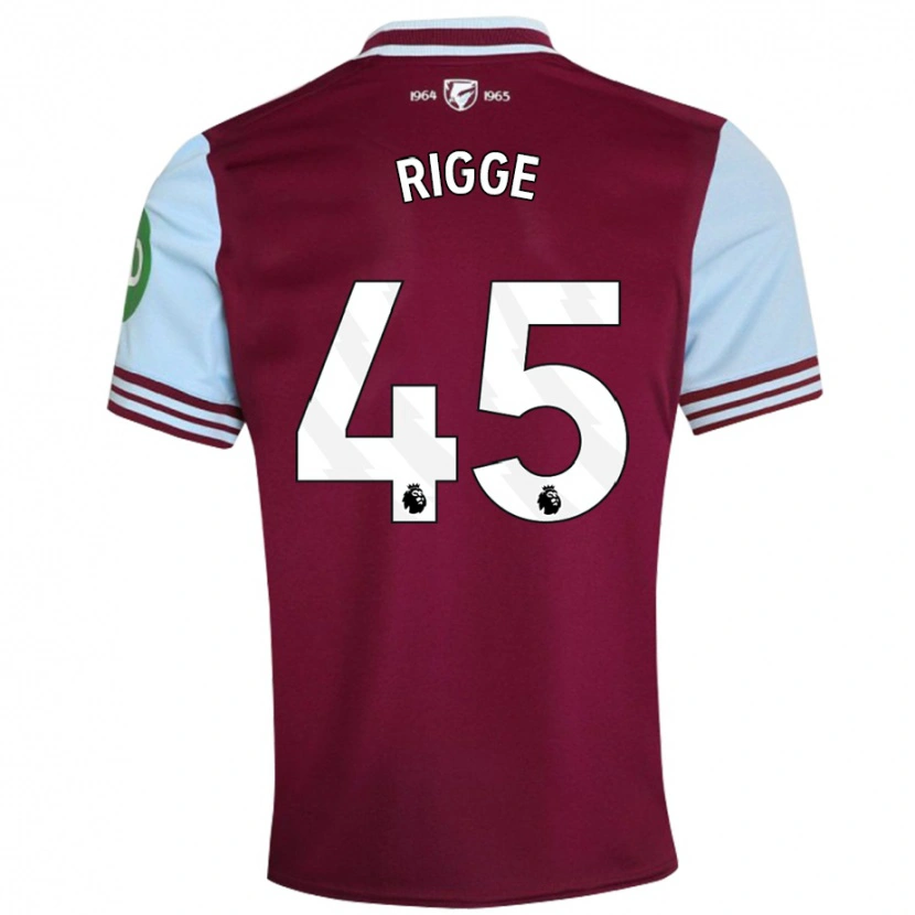 Danxen Kinderen Daniel Rigge #45 Donkerrood Thuisshirt Thuistenue 2024/25 T-Shirt