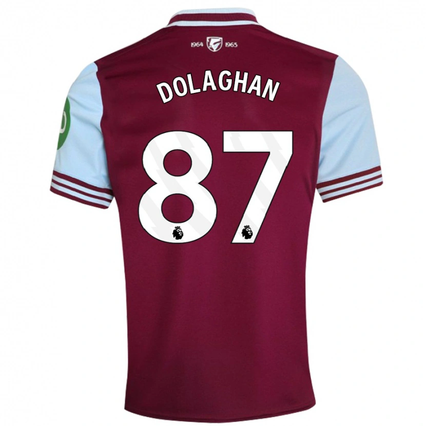 Danxen Kinderen Brad Dolaghan #87 Donkerrood Thuisshirt Thuistenue 2024/25 T-Shirt