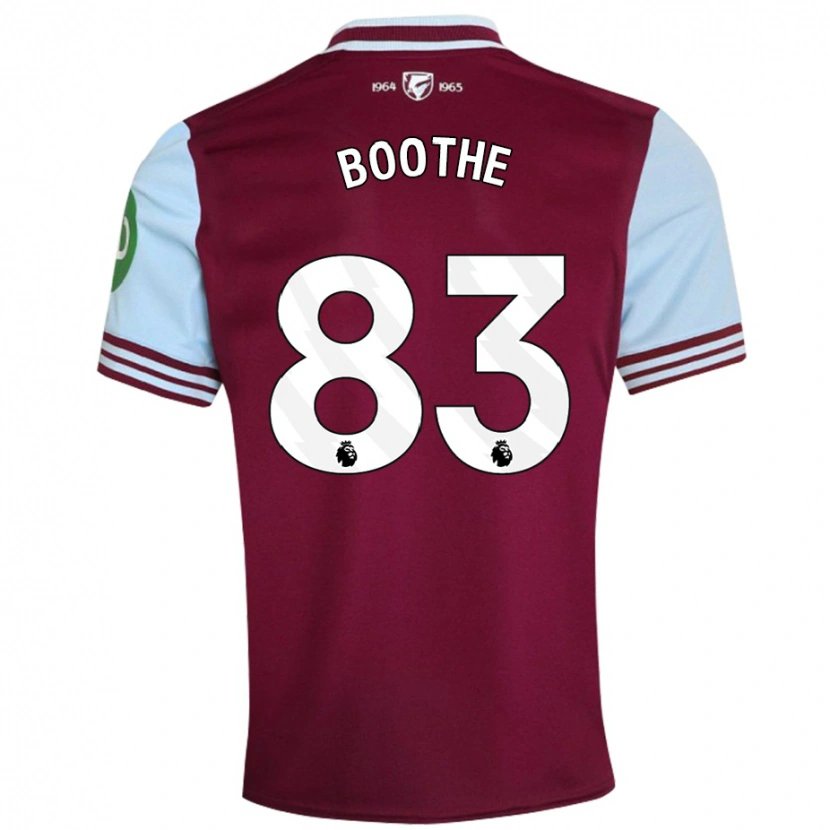 Danxen Kinderen Sebastian Boothe #83 Donkerrood Thuisshirt Thuistenue 2024/25 T-Shirt