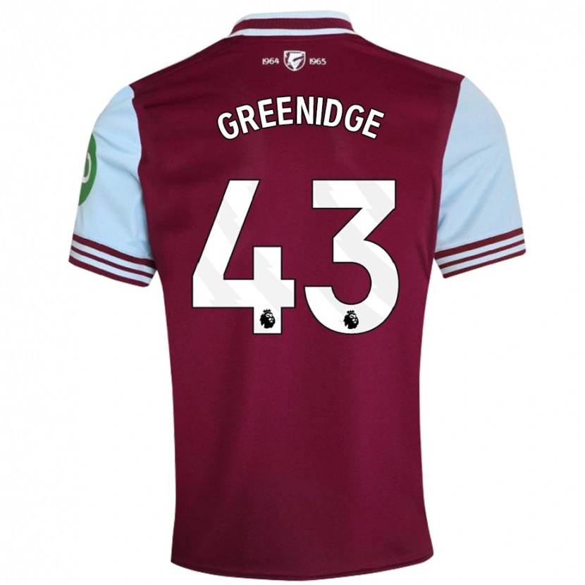 Danxen Kinderen Will Greenidge #43 Donkerrood Thuisshirt Thuistenue 2024/25 T-Shirt