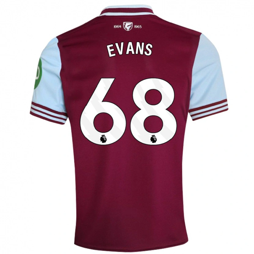 Danxen Kinderen Isaac Evans #68 Donkerrood Thuisshirt Thuistenue 2024/25 T-Shirt