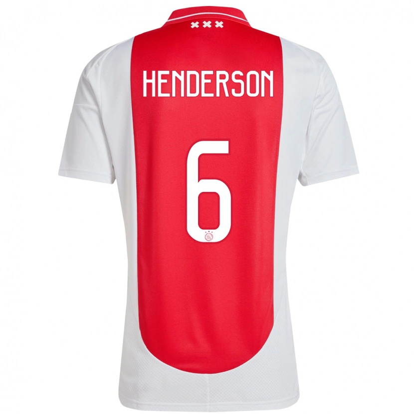 Danxen Kinderen Jordan Henderson #6 Rood Wit Thuisshirt Thuistenue 2024/25 T-Shirt