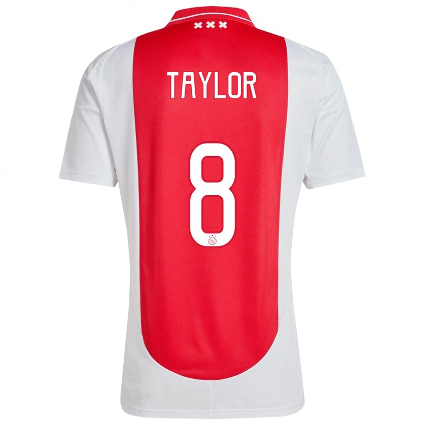 Danxen Kinderen Kenneth Taylor #8 Rood Wit Thuisshirt Thuistenue 2024/25 T-Shirt