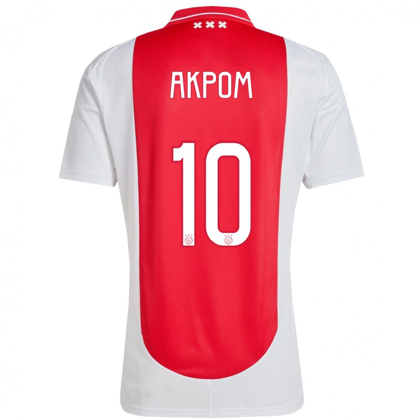 Danxen Kinderen Chuba Akpom #10 Rood Wit Thuisshirt Thuistenue 2024/25 T-Shirt