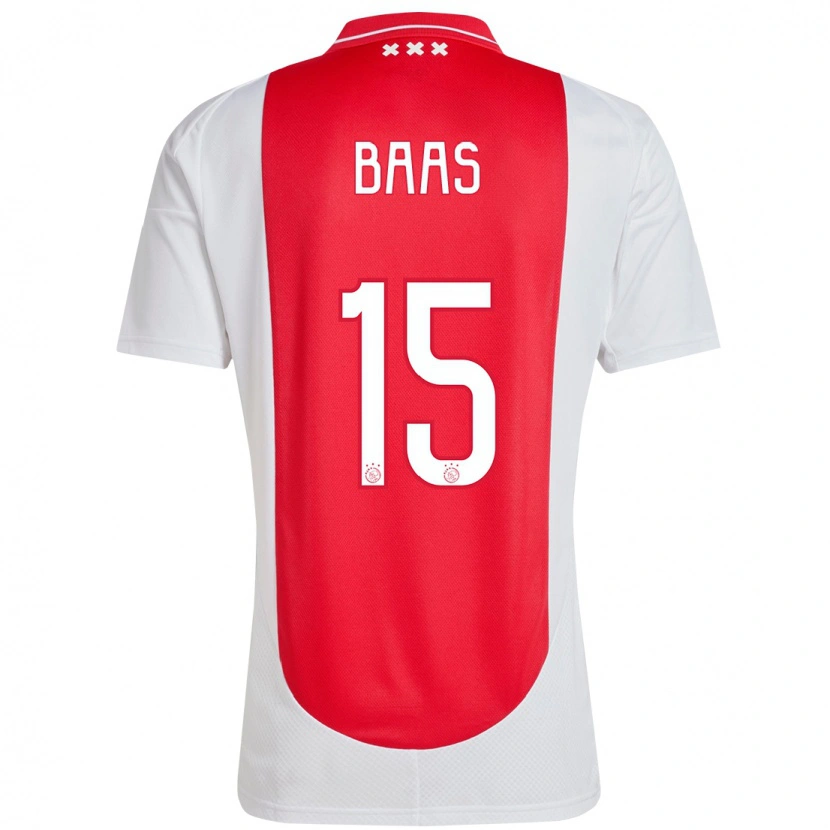 Danxen Kinderen Youri Baas #15 Rood Wit Thuisshirt Thuistenue 2024/25 T-Shirt