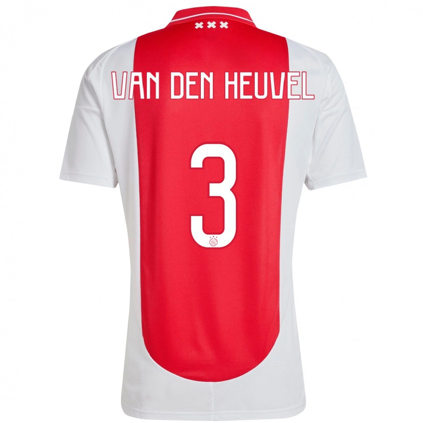 Danxen Kinderen Nino Van Den Heuvel #3 Rood Wit Thuisshirt Thuistenue 2024/25 T-Shirt