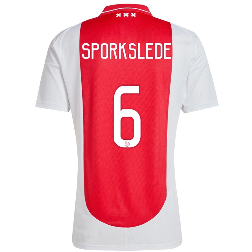 Danxen Kinderen Fabian Sporkslede #6 Rood Wit Thuisshirt Thuistenue 2024/25 T-Shirt