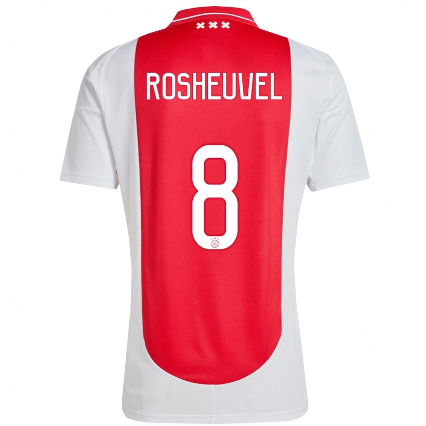 Danxen Kinderen Darren Rosheuvel #8 Rood Wit Thuisshirt Thuistenue 2024/25 T-Shirt