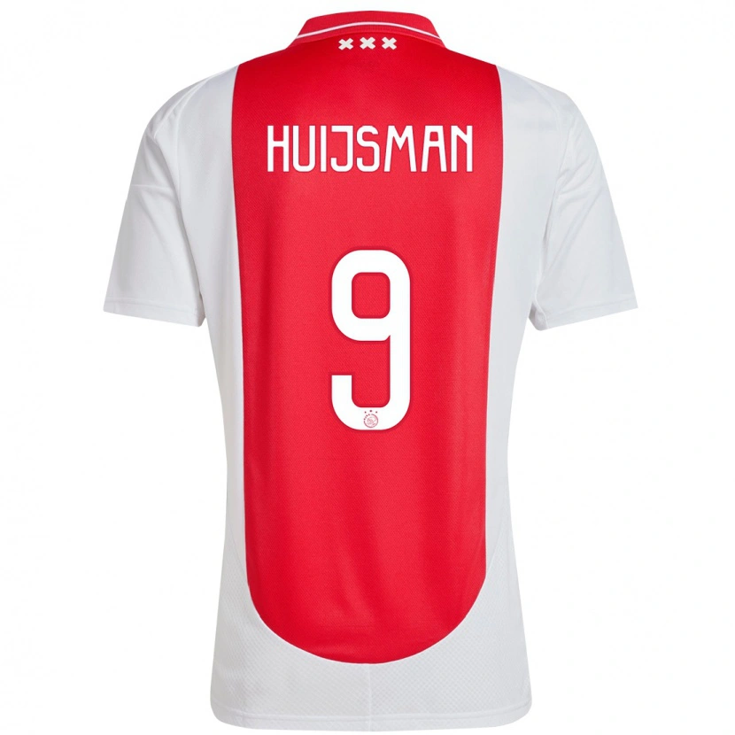 Danxen Kinderen Mitchi Huijsman #9 Rood Wit Thuisshirt Thuistenue 2024/25 T-Shirt