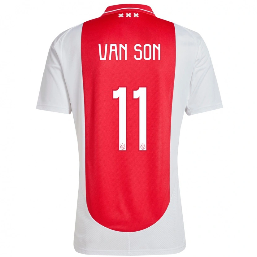 Danxen Kinderen Daniël Van Son #11 Rood Wit Thuisshirt Thuistenue 2024/25 T-Shirt