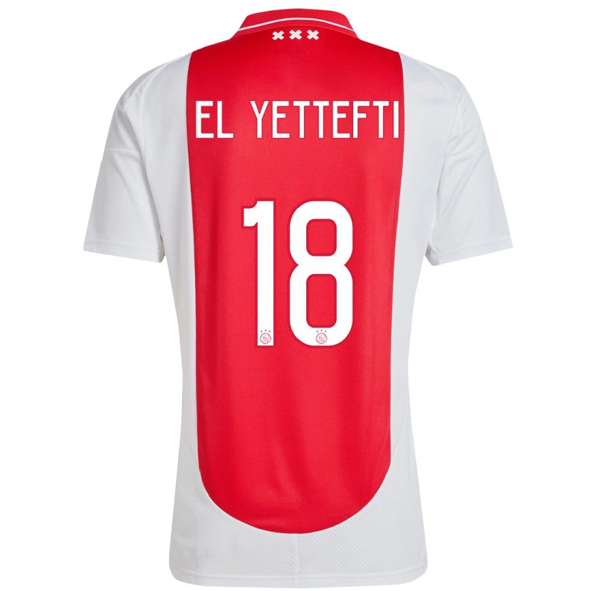 Danxen Kinderen Adil Amghar El Yettefti #18 Rood Wit Thuisshirt Thuistenue 2024/25 T-Shirt