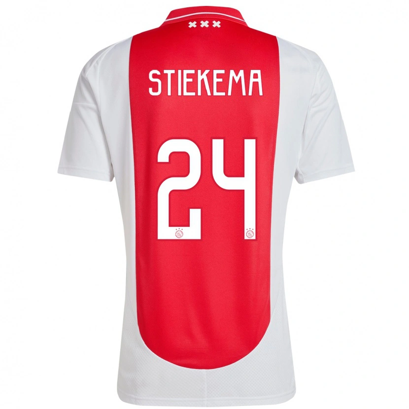 Danxen Kinderen Iris Stiekema #24 Rood Wit Thuisshirt Thuistenue 2024/25 T-Shirt