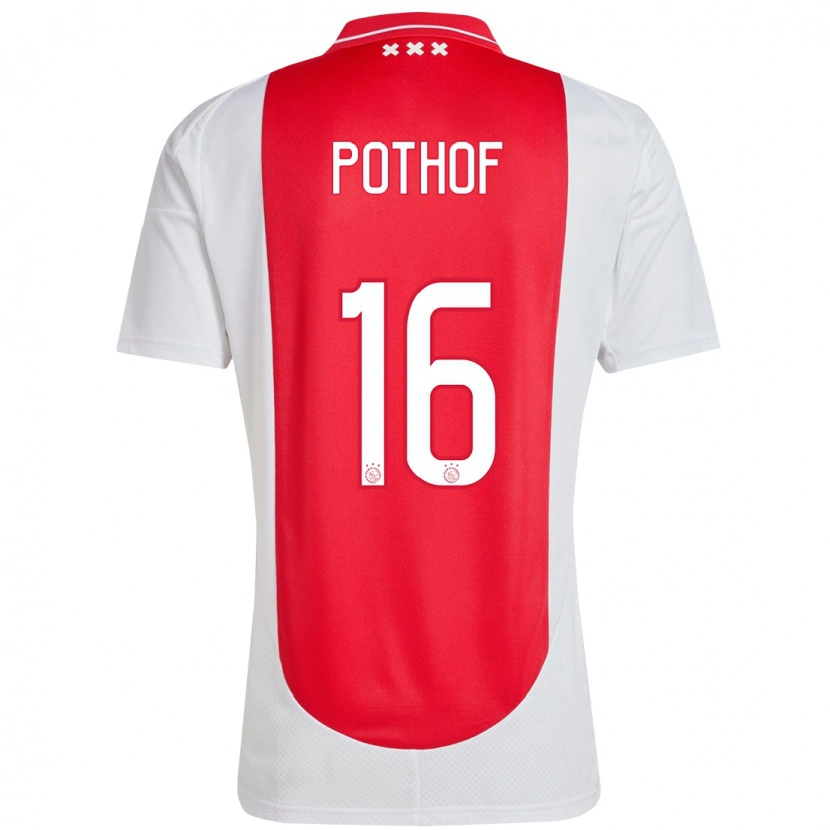 Danxen Kinderen Isa Pothof #16 Rood Wit Thuisshirt Thuistenue 2024/25 T-Shirt