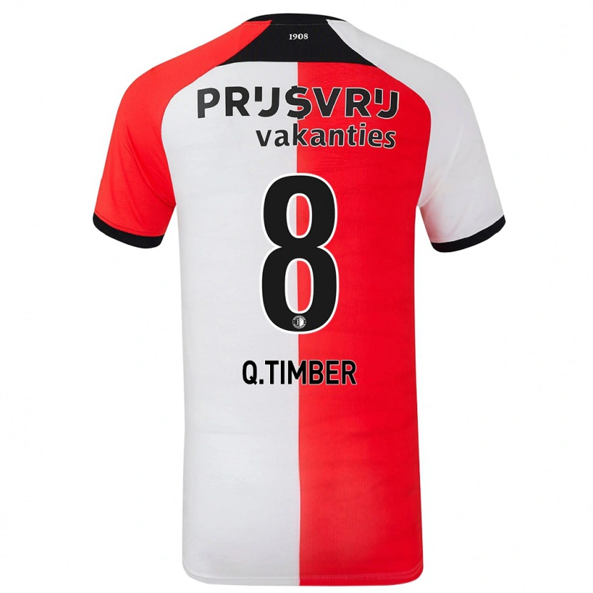 Danxen Kinderen Quinten Timber #8 Rood Wit Thuisshirt Thuistenue 2024/25 T-Shirt