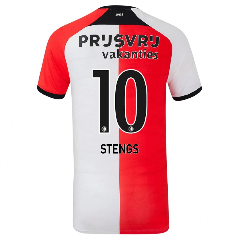 Danxen Kinderen Calvin Stengs #10 Rood Wit Thuisshirt Thuistenue 2024/25 T-Shirt