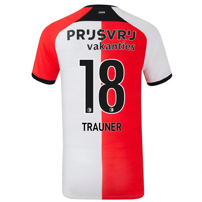 Danxen Kinderen Gernot Trauner #18 Rood Wit Thuisshirt Thuistenue 2024/25 T-Shirt