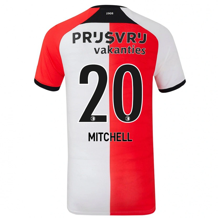 Danxen Kinderen Jeyland Mitchell #20 Rood Wit Thuisshirt Thuistenue 2024/25 T-Shirt