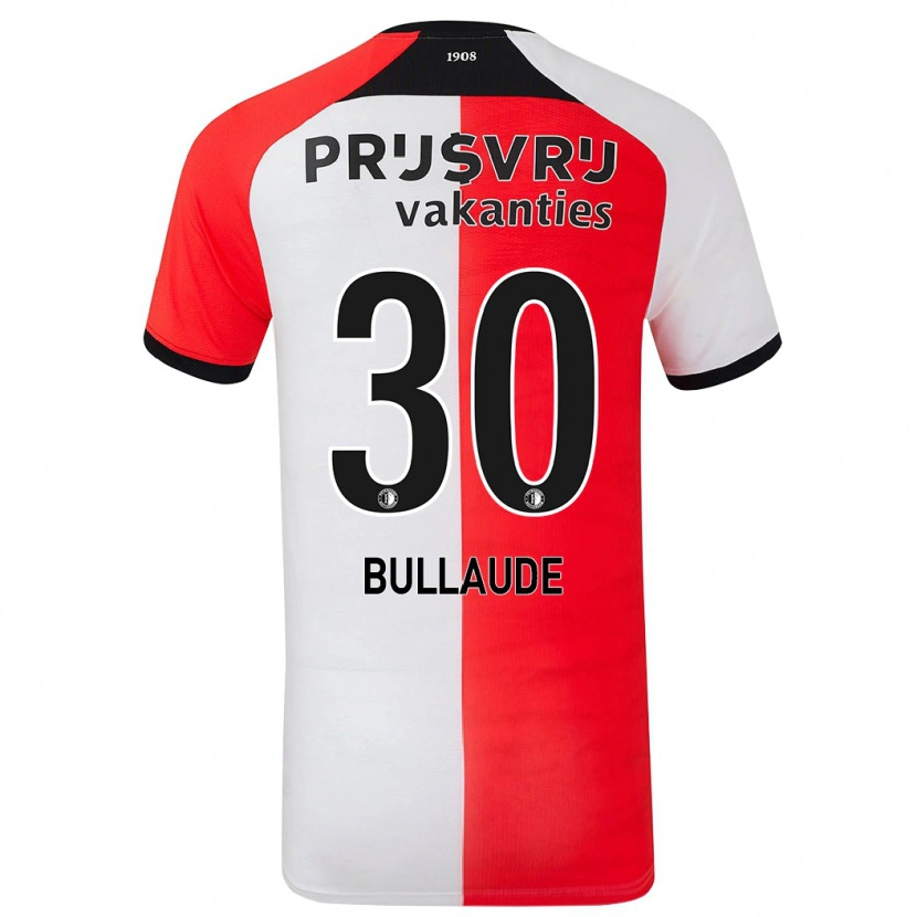 Danxen Kinderen Ezequiel Bullaude #30 Rood Wit Thuisshirt Thuistenue 2024/25 T-Shirt