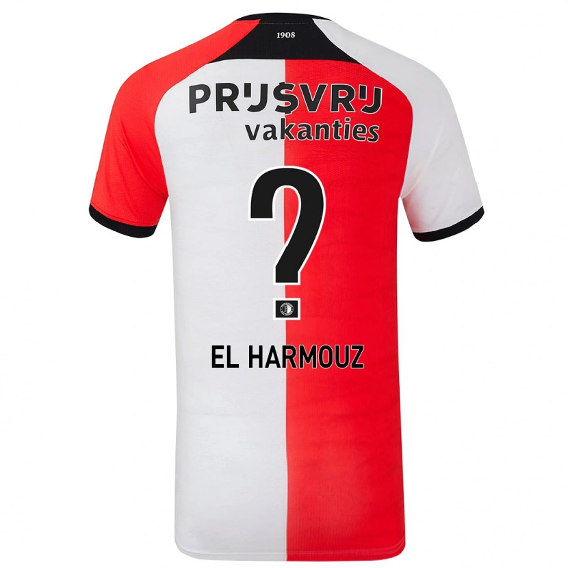 Danxen Kinderen Nassim El Harmouz #0 Rood Wit Thuisshirt Thuistenue 2024/25 T-Shirt