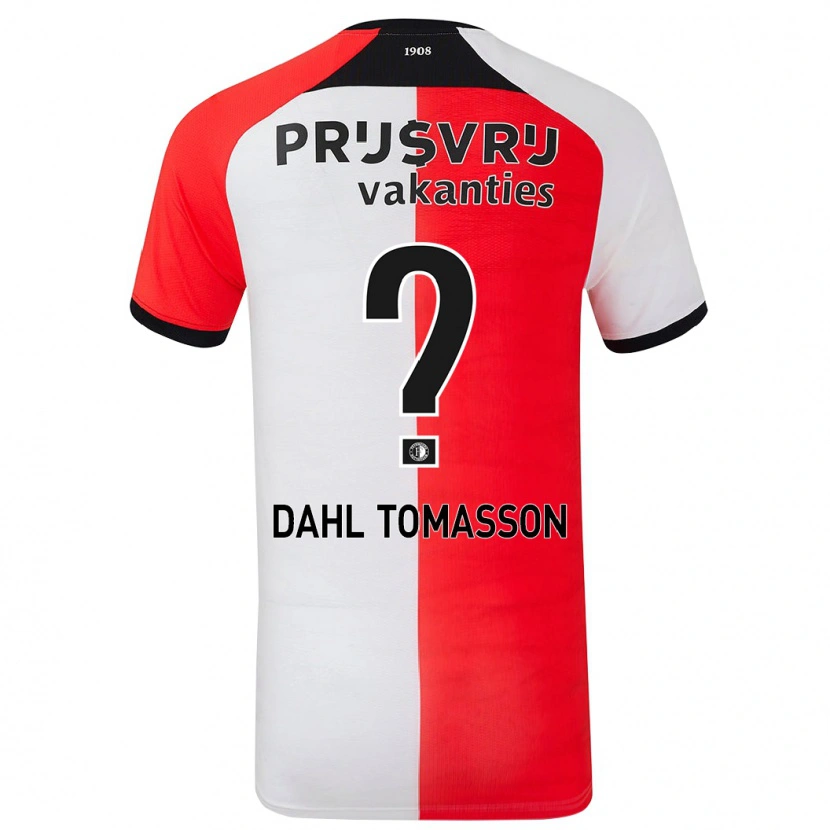 Danxen Kinderen Luca Dahl Tomasson #0 Rood Wit Thuisshirt Thuistenue 2024/25 T-Shirt