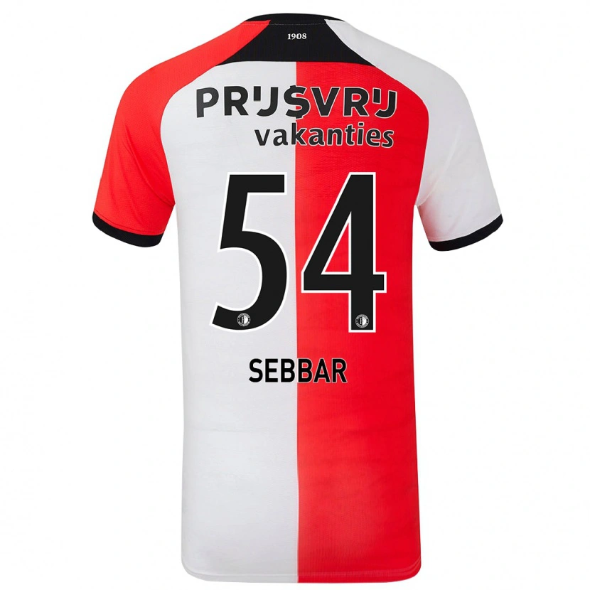 Danxen Kinderen Marouane Sebbar #54 Rood Wit Thuisshirt Thuistenue 2024/25 T-Shirt