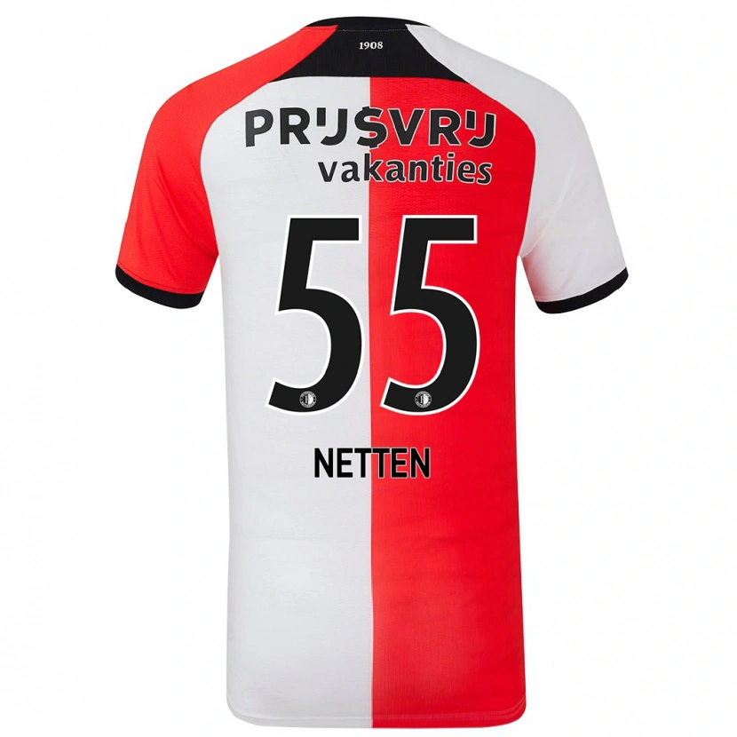 Danxen Kinderen Luc Netten #55 Rood Wit Thuisshirt Thuistenue 2024/25 T-Shirt