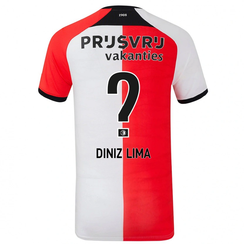 Danxen Kinderen Lucas Diniz Lima #0 Rood Wit Thuisshirt Thuistenue 2024/25 T-Shirt