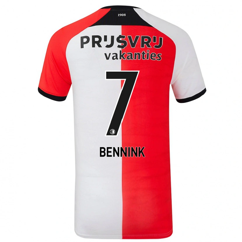 Danxen Kinderen Maxime Bennink #7 Rood Wit Thuisshirt Thuistenue 2024/25 T-Shirt