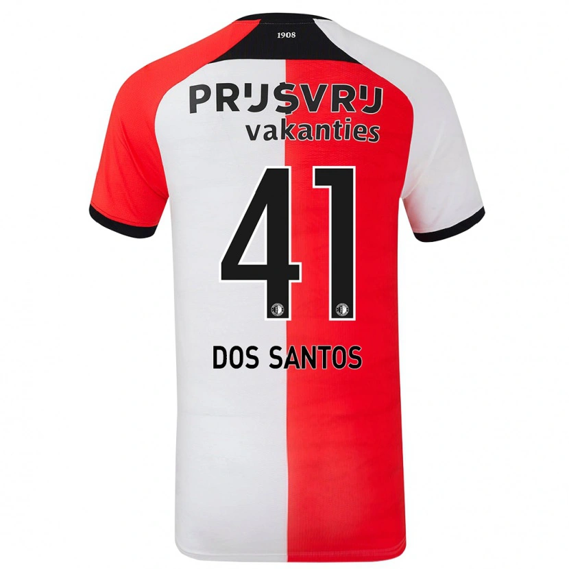 Danxen Kinderen Giuliany Ben-David Dos Santos #41 Rood Wit Thuisshirt Thuistenue 2024/25 T-Shirt