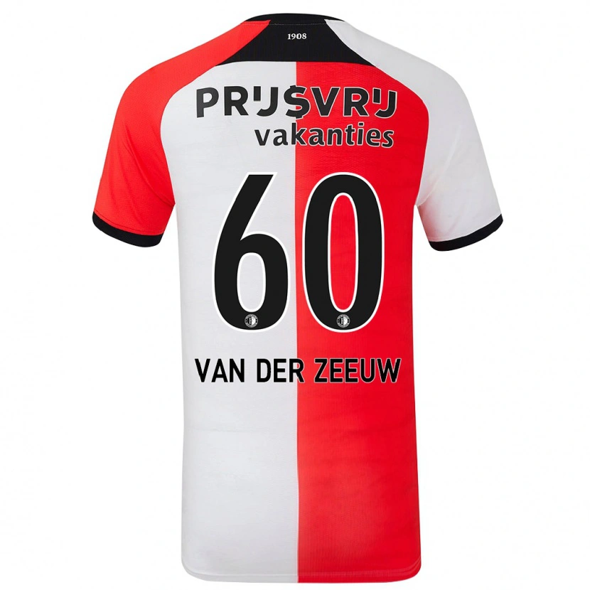 Danxen Kinderen Twan Van Der Zeeuw #60 Rood Wit Thuisshirt Thuistenue 2024/25 T-Shirt